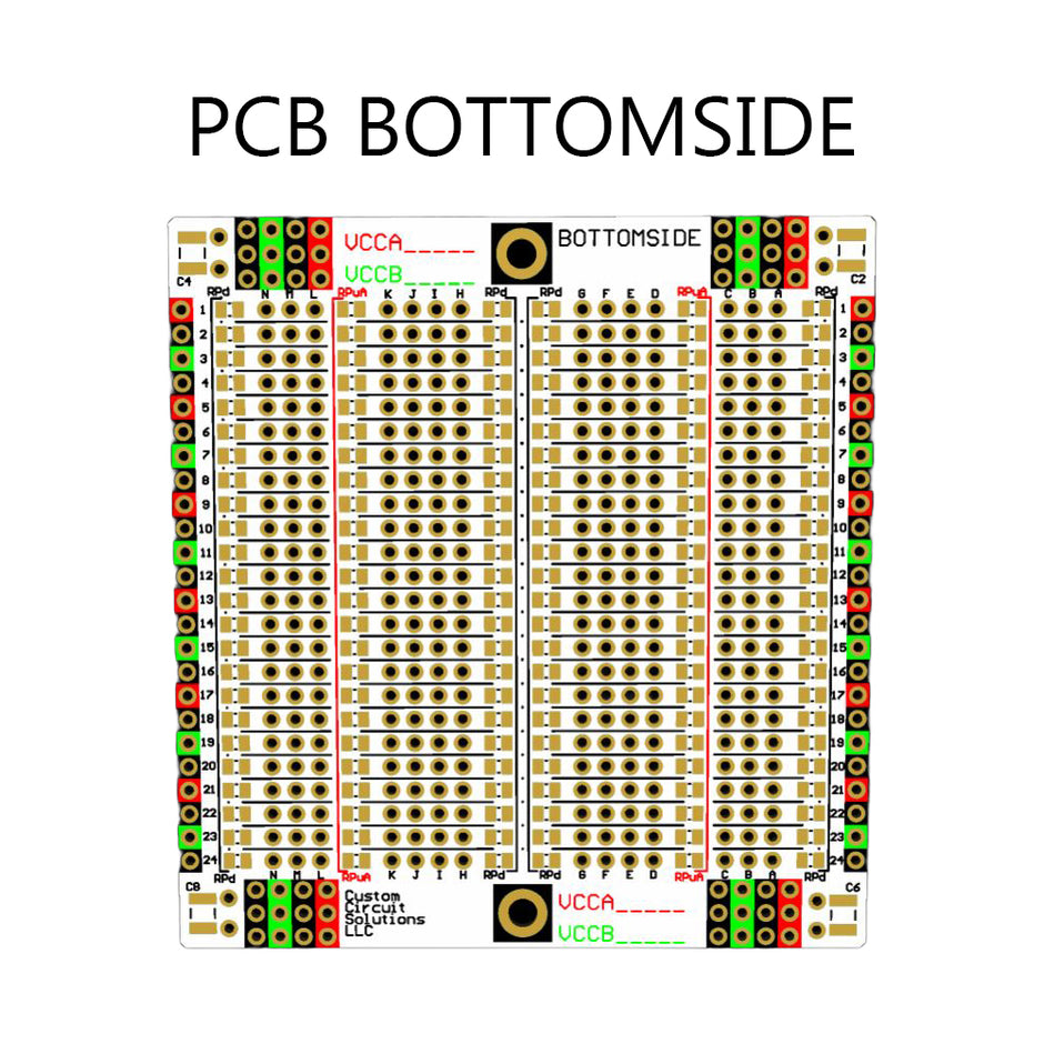 Advanced Solderable Breadboard, 24 Rows, Hybrid Perfboard Includes Integrated 0805/0603 SMD  Pullup/Pulldown/Series Passive Pads - 4 Layer Protoboard with Ground and Power Planes , Size: Medium, 3 Pieces