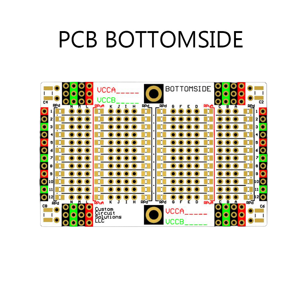Advanced Solderable Breadboard, 12 Rows, Hybrid Perfboard Includes Integrated 0805/0603 SMD  Pullup/Pulldown/Series Passive Pads - 4 Layer Protoboard with Ground and Power Planes , Size: Mini, 4 Pieces