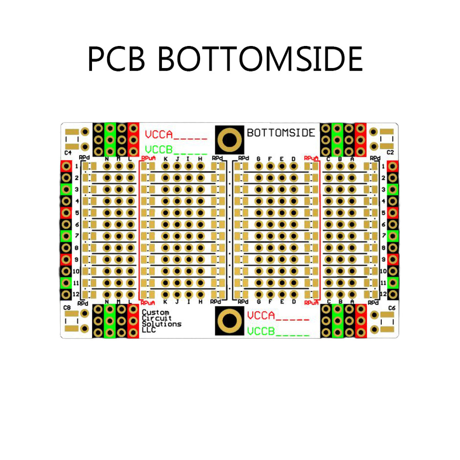 Advanced Solderable Breadboard, 12 Rows, Hybrid Perfboard Includes Integrated 0805/0603 SMD  Pullup/Pulldown/Series Passive Pads - 4 Layer Protoboard with Ground and Power Planes , Size: Mini, 4 Pieces