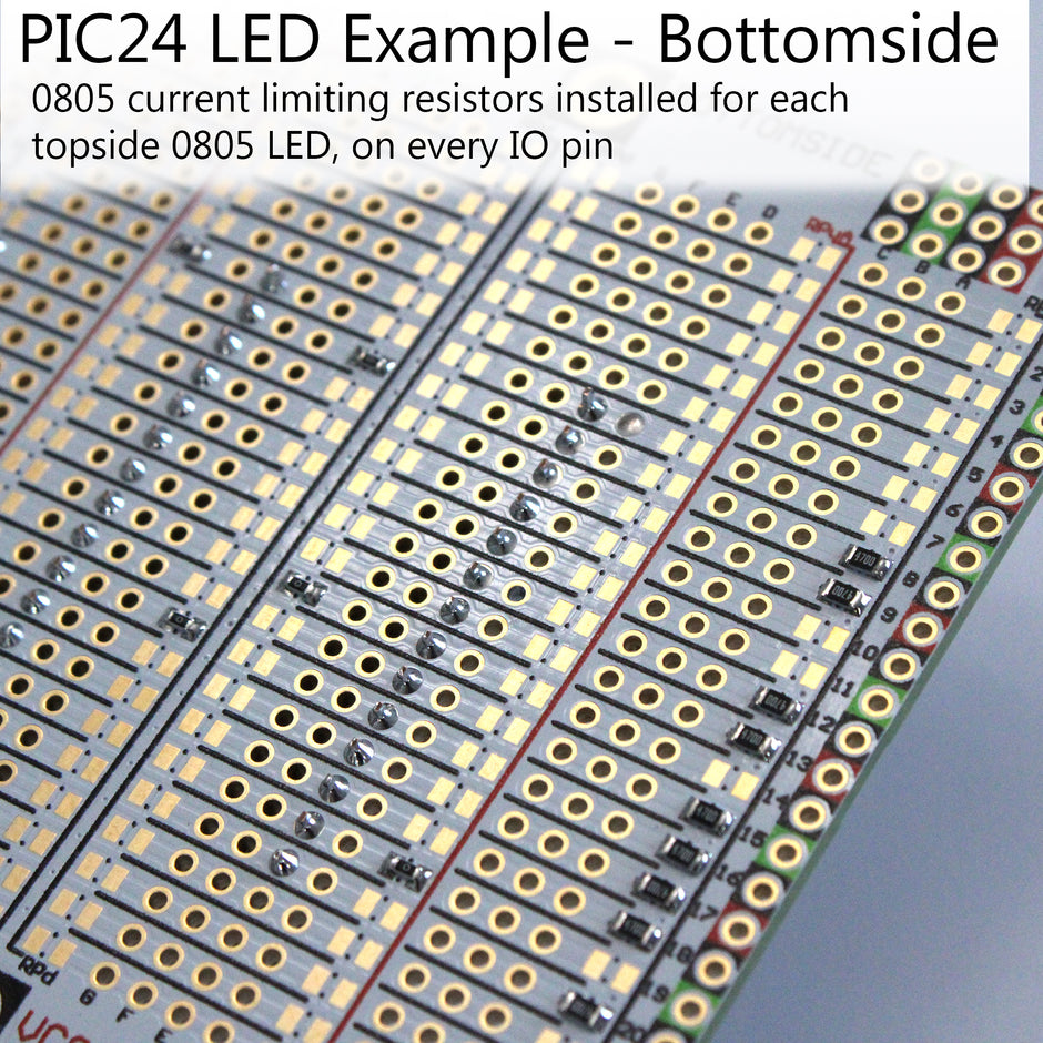 Advanced Solderable Breadboard, 24 Rows, Hybrid Perfboard Includes Integrated 0805/0603 SMD  Pullup/Pulldown/Series Passive Pads - 4 Layer Protoboard with Ground and Power Planes , Size: Medium, 3 Pieces