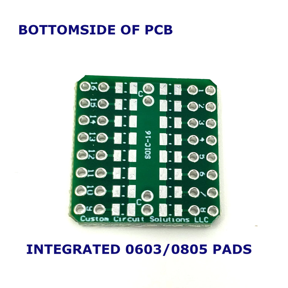 SOIC-16 To 16-Pin DIP Solder Adapter Boards with Integrated SMT Pads (6 Pieces)
