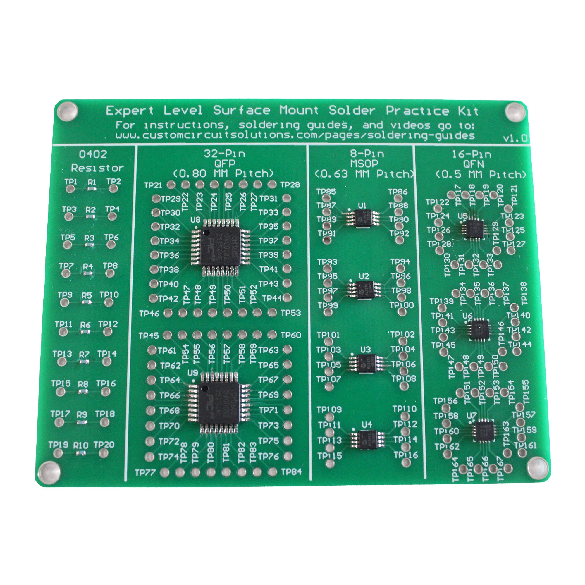 Expert Level SMD Soldering Practice Kit - Includes Solder Practice Board, PCB Components, and Guided Surface Mount Soldering Instructions