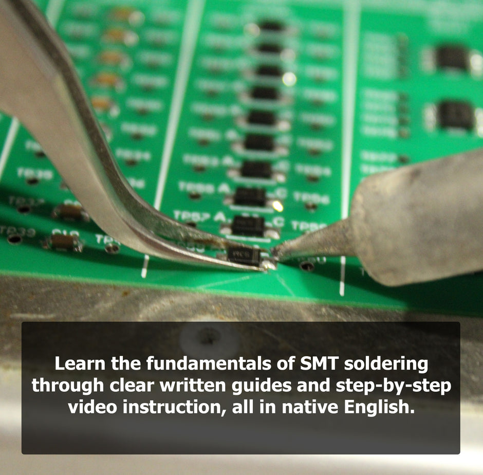 Intermediate Level SMD Soldering Practice Kit - Includes Solder Practice Board, PCB Components, and Guided Surface Mount Soldering Instructions