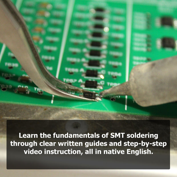 Beginner Level SMD Soldering Practice Kit - Includes Solder Practice Board, PCB Components, and Guided Surface Mount Soldering Instructions