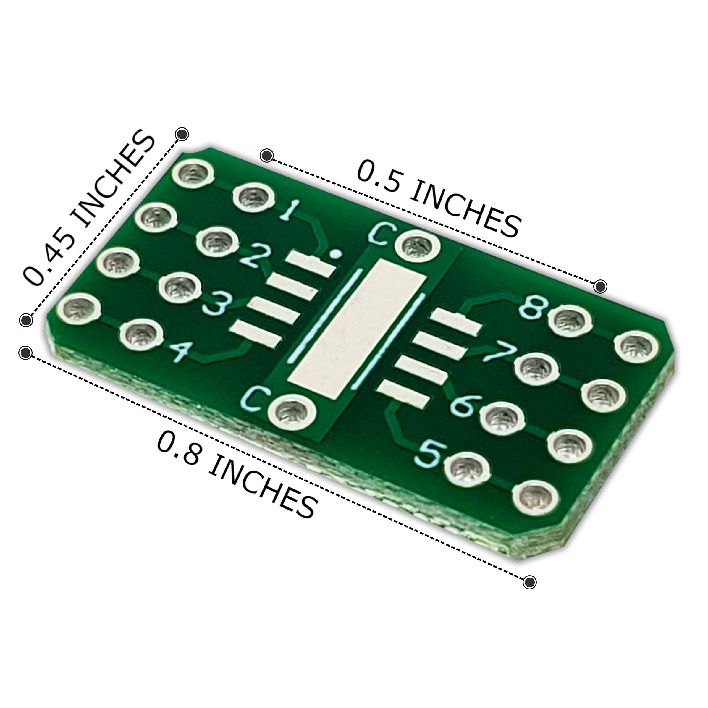 SOIC-8 To 8-Pin DIP Solder Adapter Boards with Integrated SMT Pads (10 Pieces)