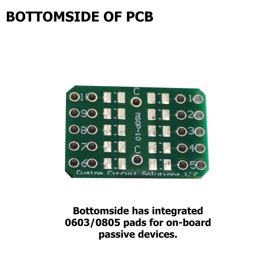 MSOP-10 to 10-Pin DIP Adapter Header with Integrated SMT Pads (12 Pieces)