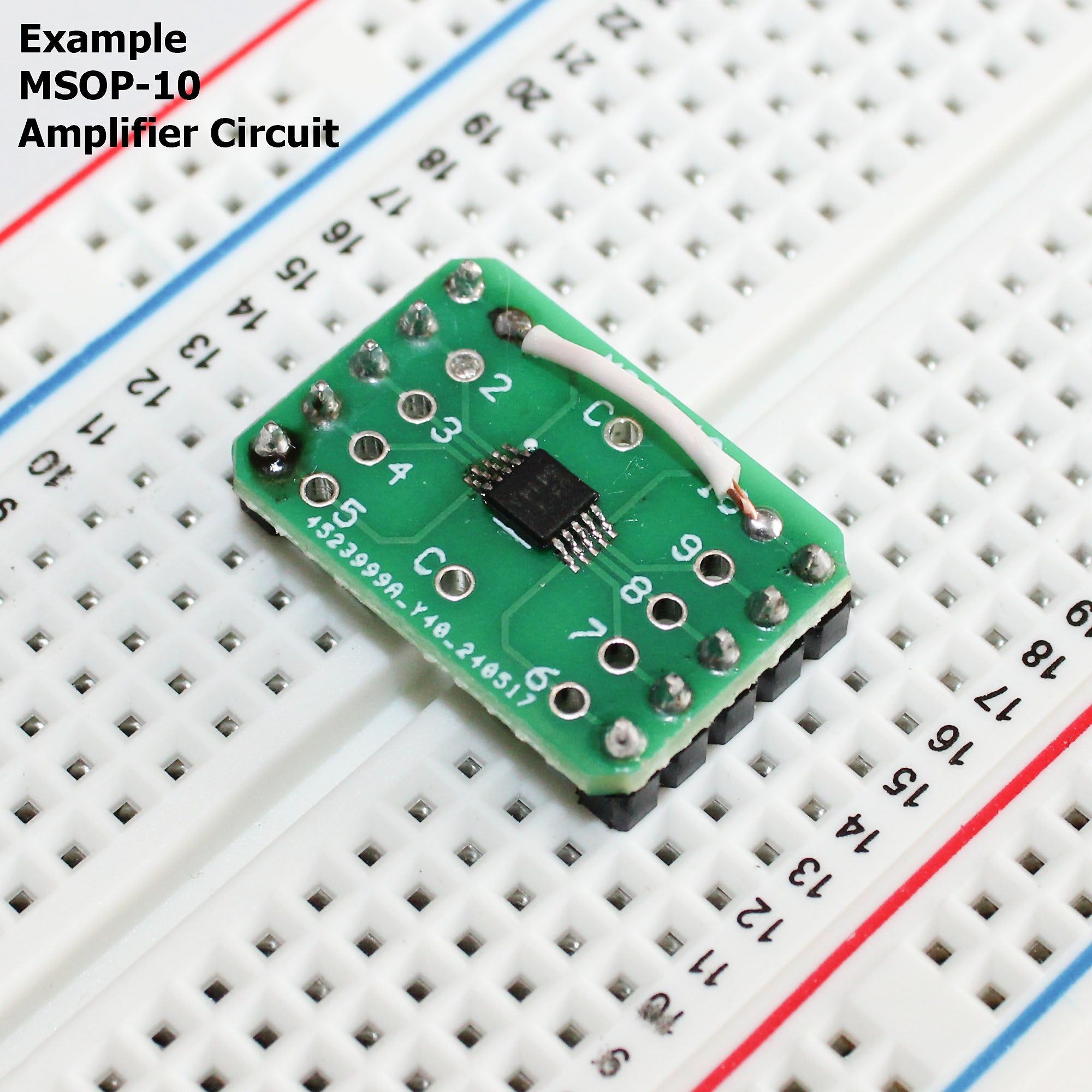 MSOP-10 to 10-Pin DIP Adapter Header with Integrated SMT Pads (12 Pieces)