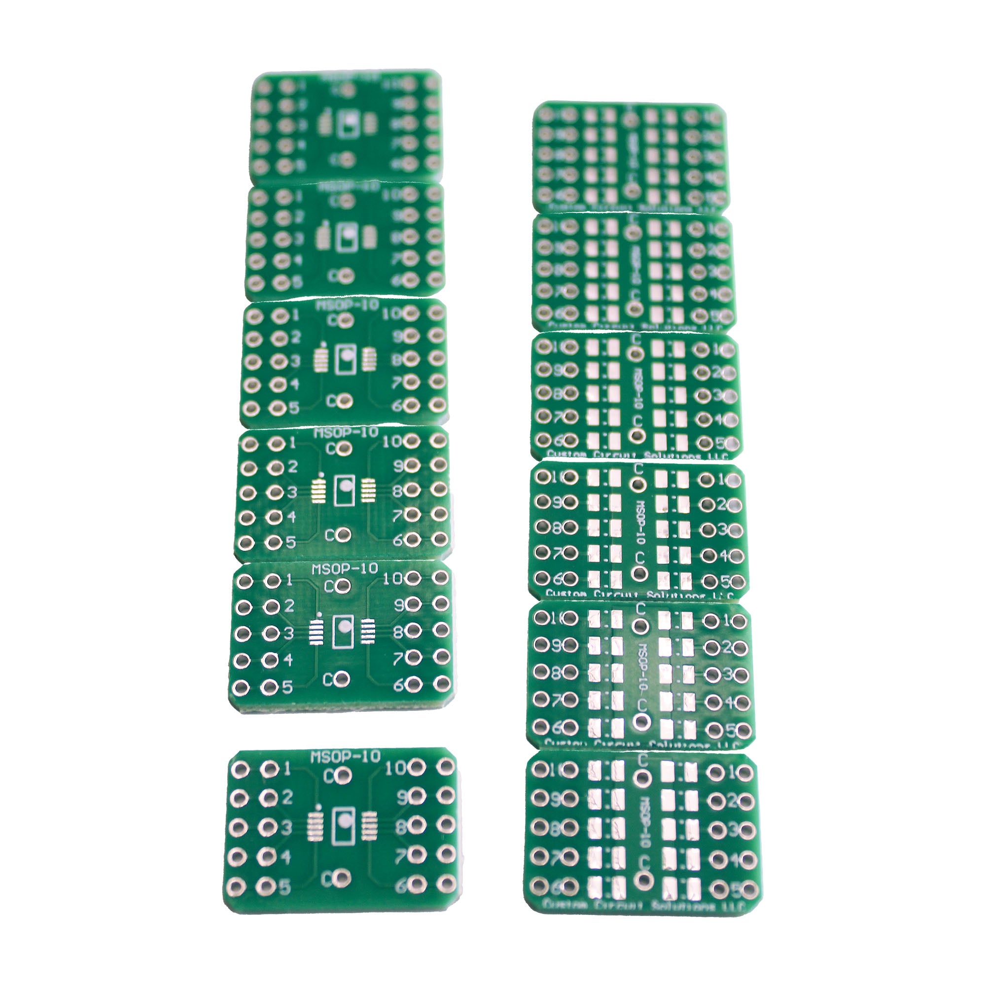MSOP-10 to 10-Pin DIP Adapter Header with Integrated SMT Pads (12 Pieces)