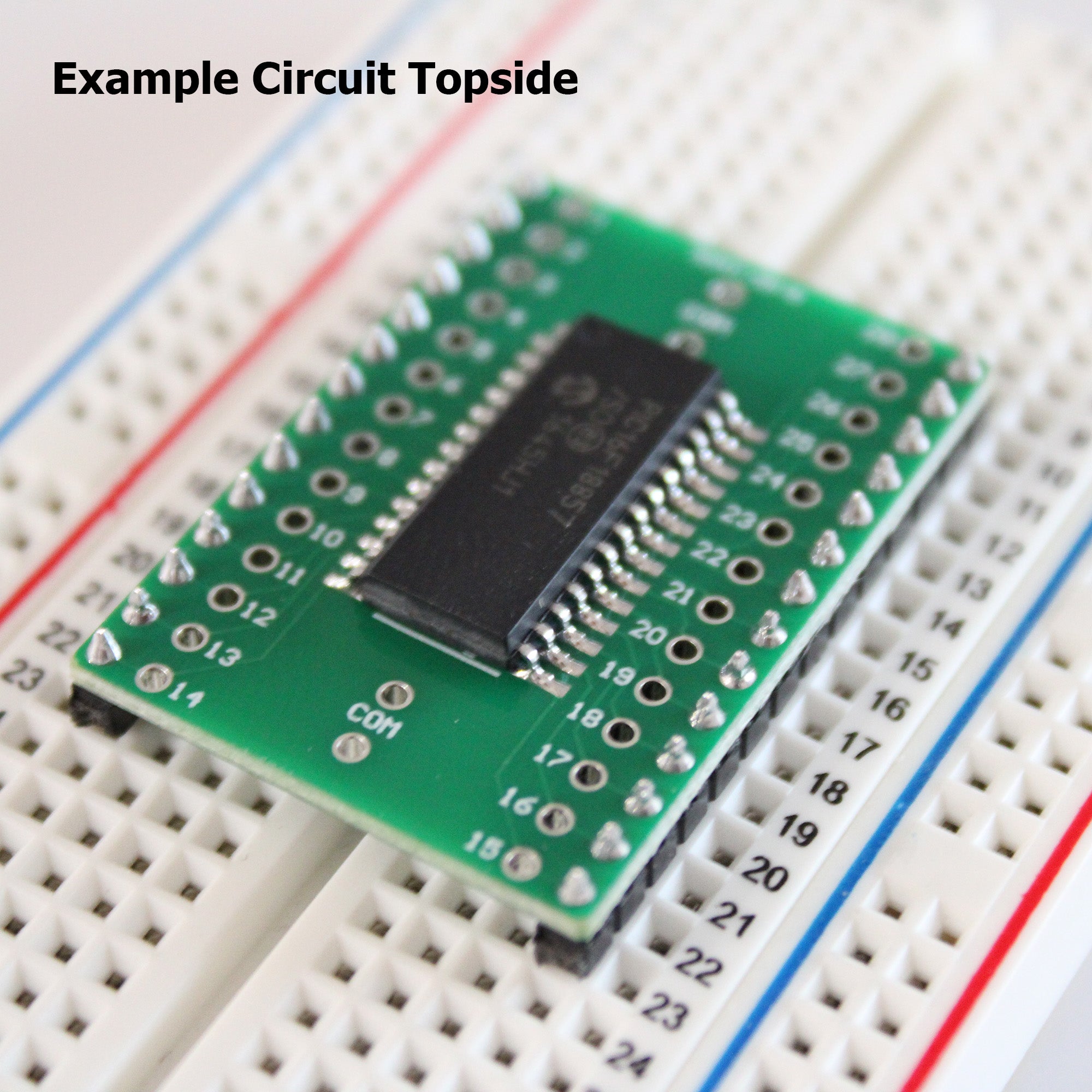 SOIC-28 (Wide) to 28-Pin DIP Adapter Header with Integrated SMT Pads (4 Pieces)