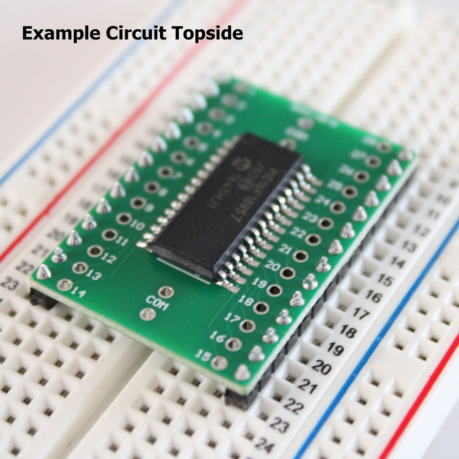 SOIC-28 (Wide) to 28-Pin DIP Adapter Header with Integrated SMT Pads (4 Pieces)
