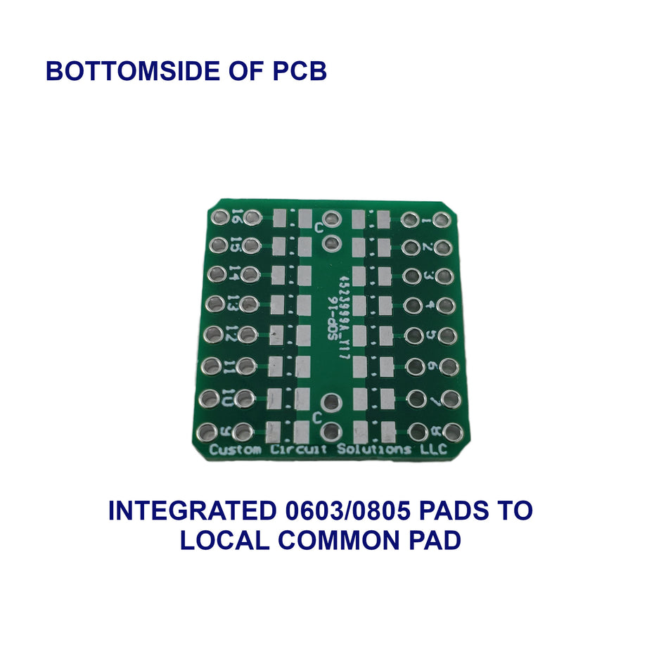 SOP-16 (0.65mm Pitch) to 16-Pin DIP Adapter Header with Integrated SMT Pads (6 Pieces)