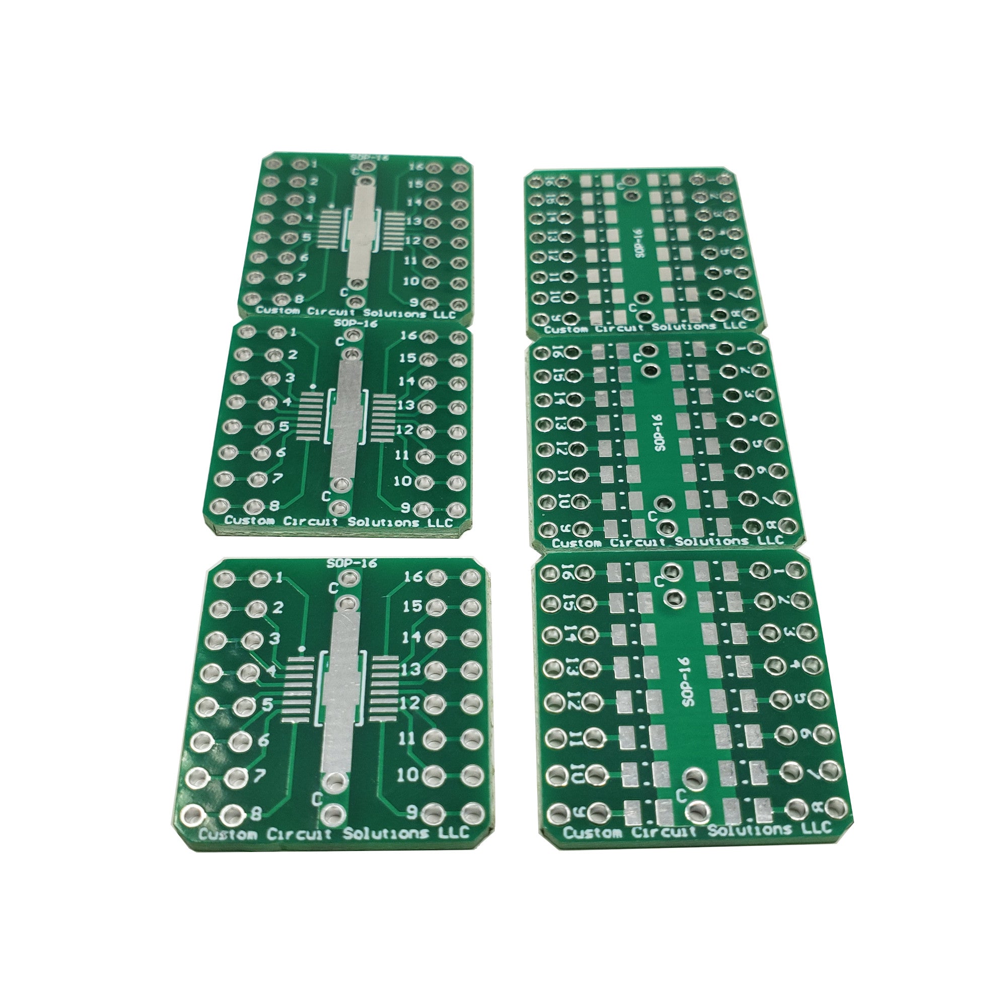 SOP-16 (0.65mm Pitch) to 16-Pin DIP Adapter Header with Integrated SMT Pads (6 Pieces)