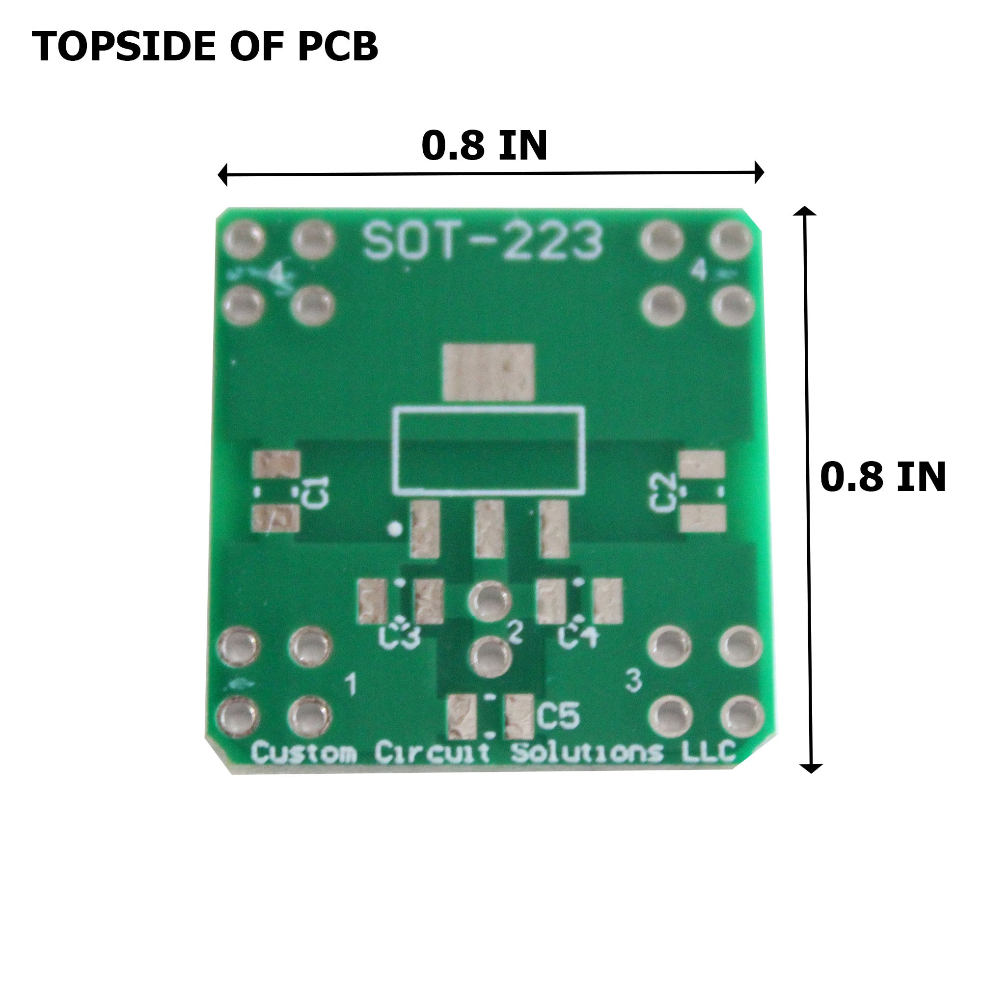 SOT223 to DIP Pin Adapter Header with Integrated SMT Pads (6 Pieces)