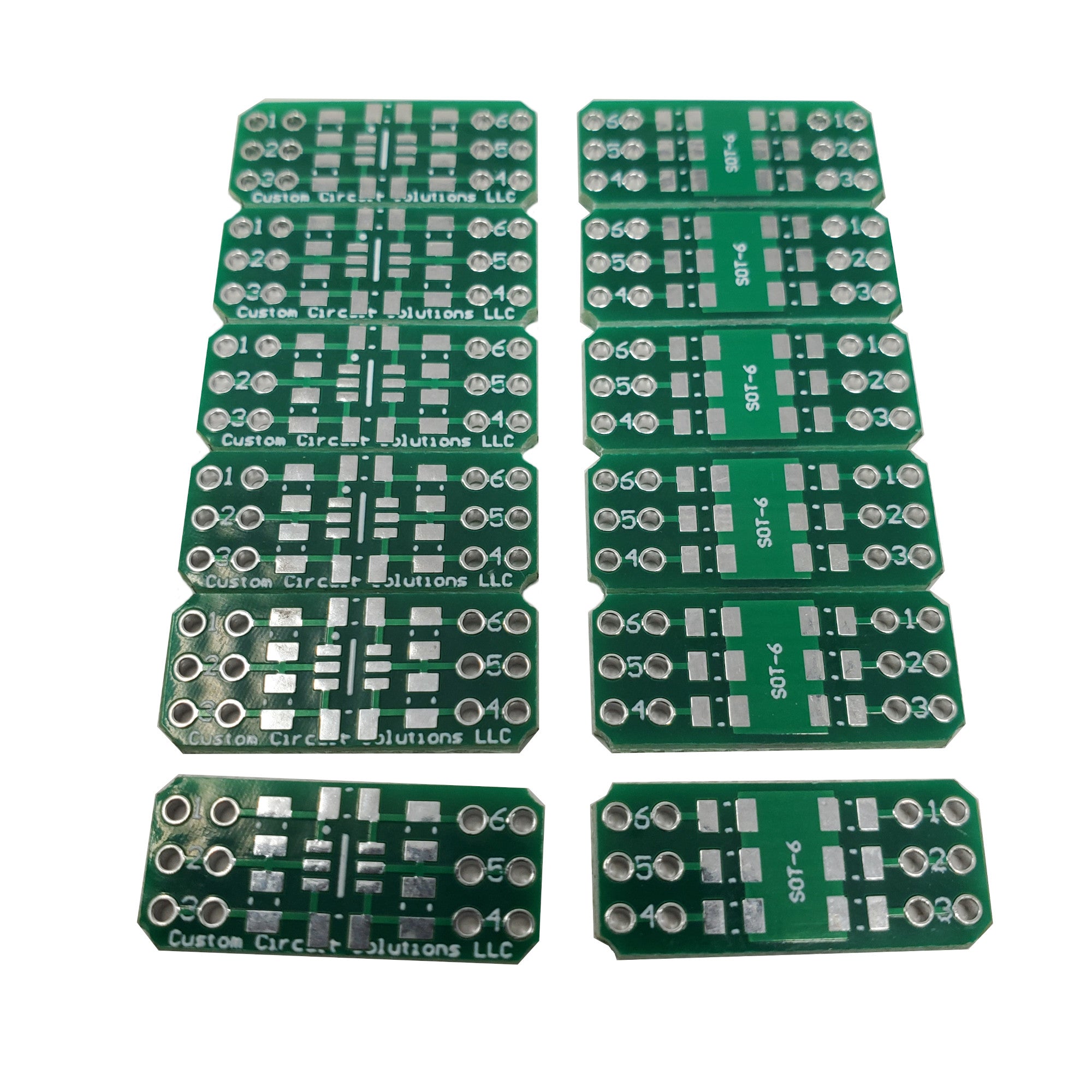 SOT-6 to 6-Pin DIP Adapter Header with Integrated SMT Pads (12 Pieces)