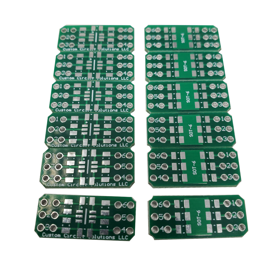 SOT-6 to 6-Pin DIP Adapter Header with Integrated SMT Pads (12 Pieces)