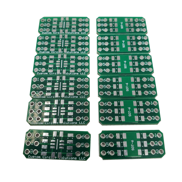SOT-6 to 6-Pin DIP Adapter Header with Integrated SMT Pads (12 Pieces)
