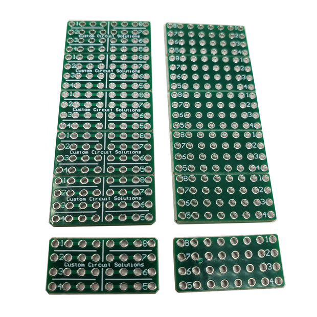 Expandable Through Hole Solder Adapter Board, 8 Pins, 4 Positions Each Pin, 0.1" Spacing (10 Pieces)